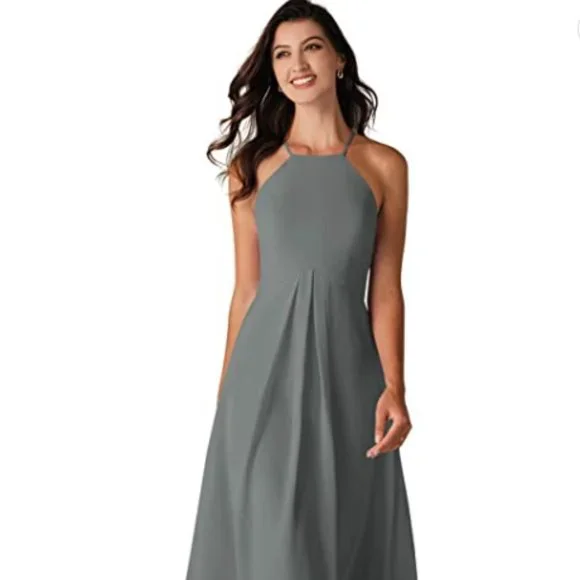 blue dress for baby girl Steel Grey A-Line V-Neck 3/4 Lace Sleeves Mother of The Bride Dress